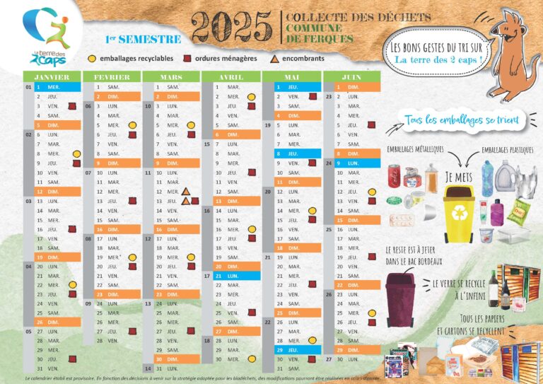 Lire la suite à propos de l’article CALENDRIER 2025 DE COLLECTE DES DÉCHETS